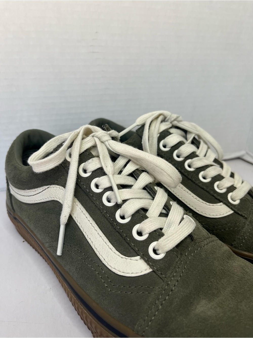 Vans Old Skool Dusty Olive Green Suede Gum Sole Skate Shoes Men 6.5 Women 8 - Picture 4 of 16